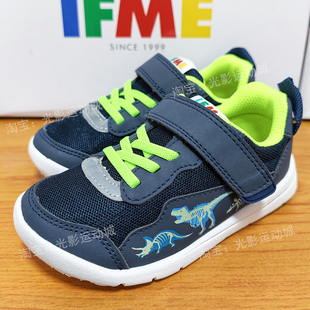IFME IKIMONO动物派对春夏机能男儿童运动鞋透气轻量跑步恐龙藏青