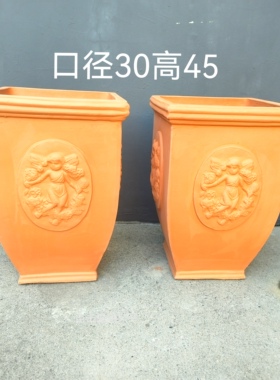 经典天使红泥陶花盆微瑕庭院户外陶罐装饰手工制作陶盆高温加厚