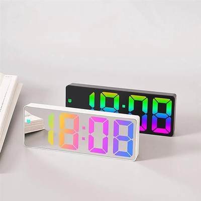 Led Mirror Digital Alarm Clock 12/24 Hours Adjustable