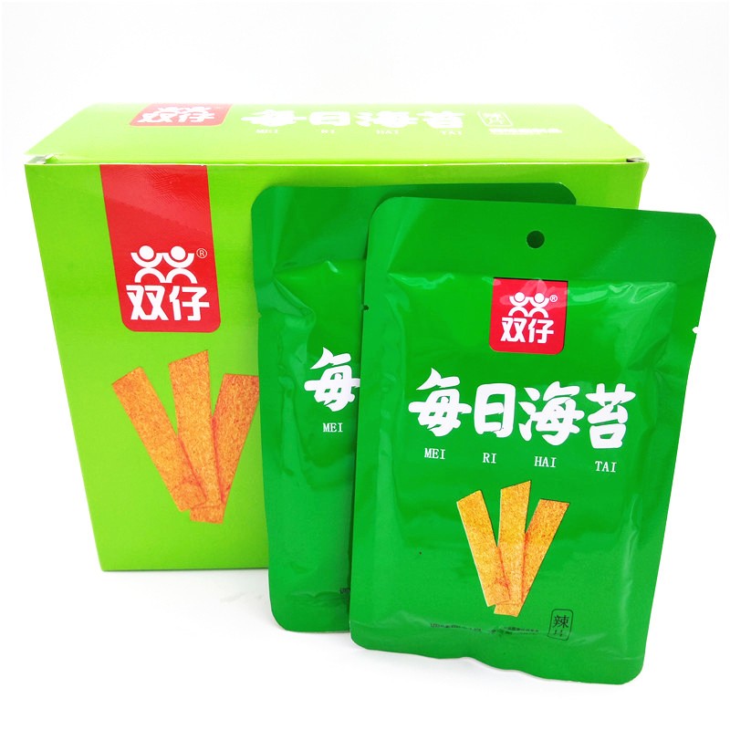 双仔每日海苔辣片28克休闲儿时怀旧开袋即食小零食面筋吱吱香辣味