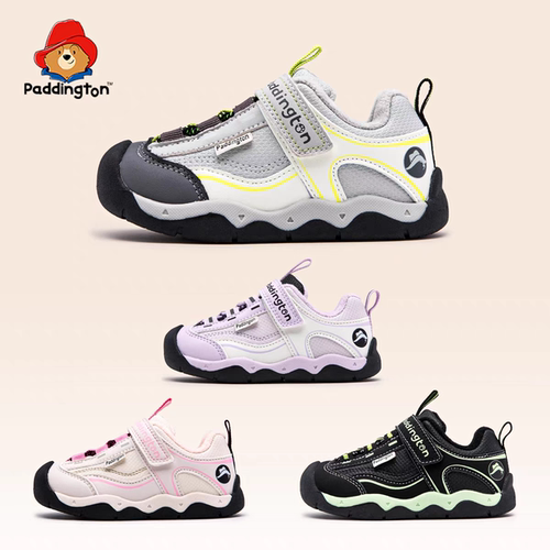 帕丁顿熊儿童运动鞋男童2025冬季新款女宝学步鞋保暖加绒机能鞋子