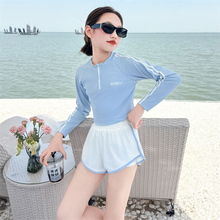 女童泳衣2025新款大童女孩高级感专用游泳衣儿童夏季分体泳装套装