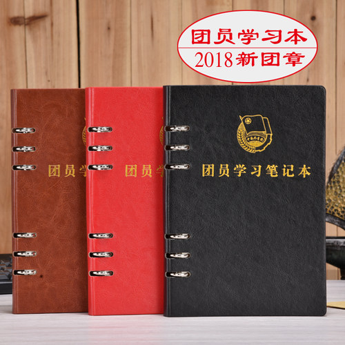 上济 2024新款团员学习笔记本文具记事本活页本团支部团小组会议记录本团委工作日记本加厚A5本子定制logo-封面