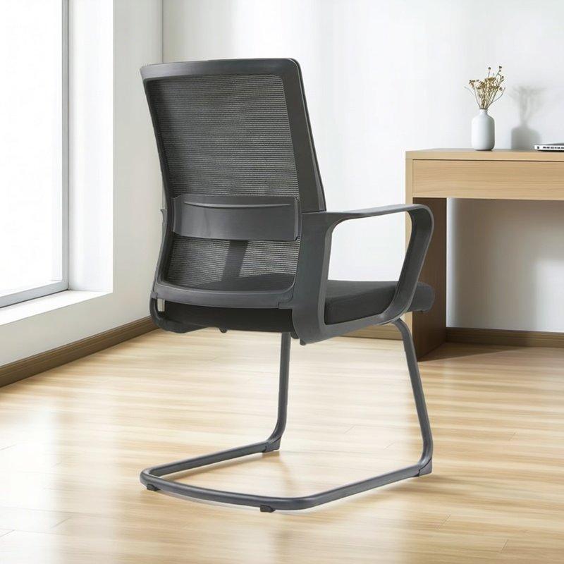 弓形会议椅简约现代办公室接待会客洽谈工字舒适职员电脑椅子