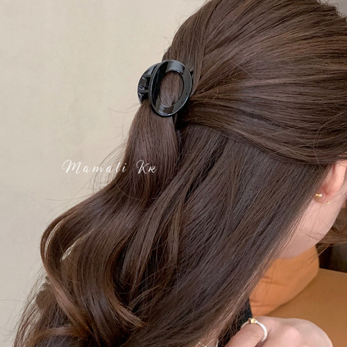 甜美ins简约半扎发后脑勺小抓夹