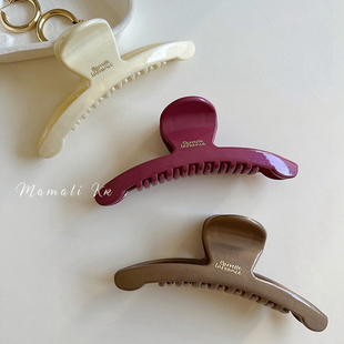 韩国复古简约一字大号抓夹时尚 气质盘发抓 百搭高级感鲨鱼夹女法式