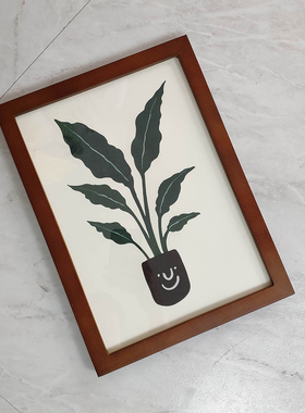 一盆绿植款北欧设计简约工作室小店卧室装饰画