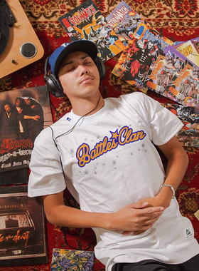 Battles2022夏季国潮牌纯色立体印花纯棉t恤打底衫男女