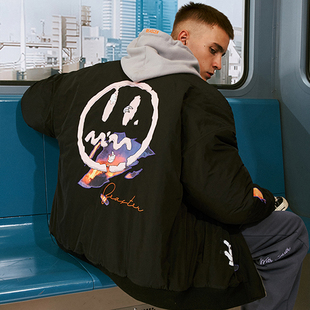 BEASTER小恶魔鬼脸无帽棉衣潮牌保暖宽松休闲保暖棉服
