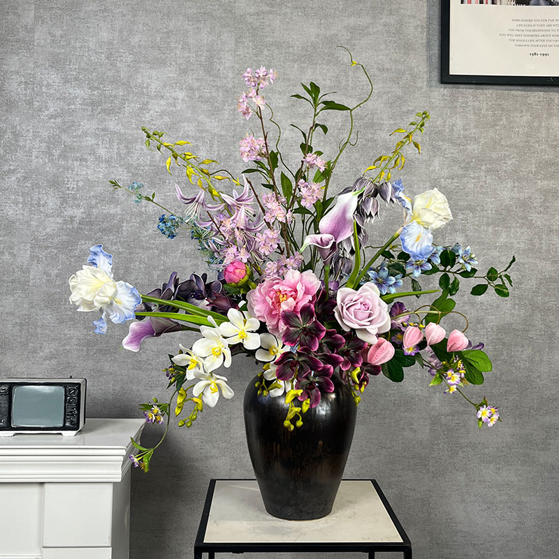 复古风仿真花高级感逼真装饰花客厅摆花假花电视柜仿生花花束摆件