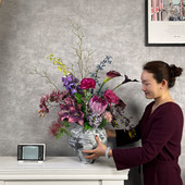 复古暗色仿真花高级感逼真装 饰花束摆件帝王花设计师款 诧寂风假花