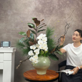 店陈列软装 中古风高品质仿真花高端客厅摆花新中式 花摆件服装 花艺