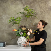 诧寂风风影叶插花仿真花黄天竹假花装 饰客厅高端摆花桌面花艺摆件