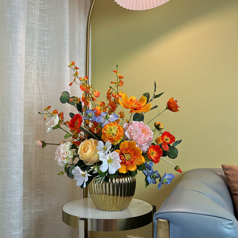 餐桌花摆花轻奢风家居装饰花客厅彷真花摆件茶几摆花高端假花插花,家居饰品,仿真花/假花,淘宝优惠券,粉丝福利购,淘宝优惠卷