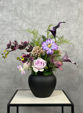 中古风装饰花暗色系仿真花艺餐桌花摆花高级感客厅假花新中式插花