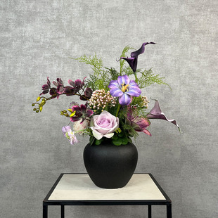 中古风装饰花暗色系仿真花艺餐桌花摆花高级感客厅假花新中式插花