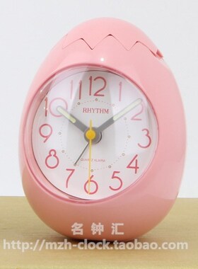 RHYTHM日本丽声钟表儿童房不倒翁鸡蛋台钟雏鸡破壳静音闹钟4RE886