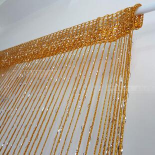流苏门帘挂帘不缠绕背景装 2025金色线帘婚庆加密 饰窗帘客厅隔断