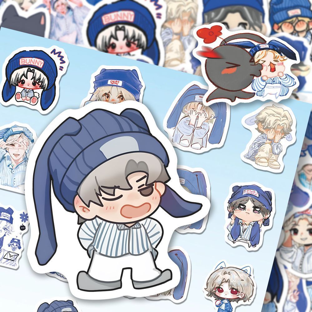 新款张卡通华小兔贴纸华晨宇火星演唱会周边卡哇伊超萌垂耳兔贴纸