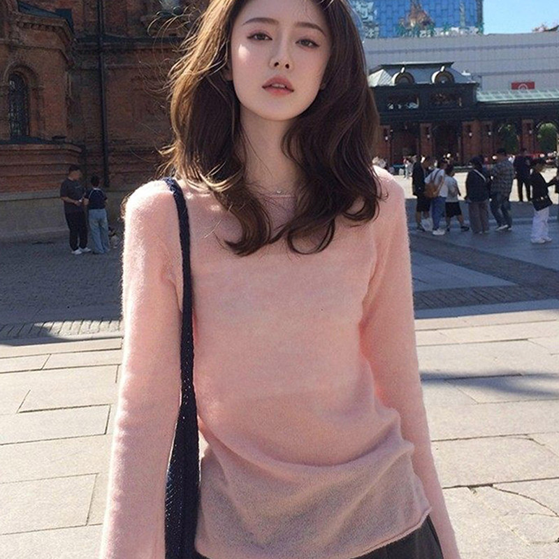 巨好看喇叭袖针织衫修身毛衣上衣