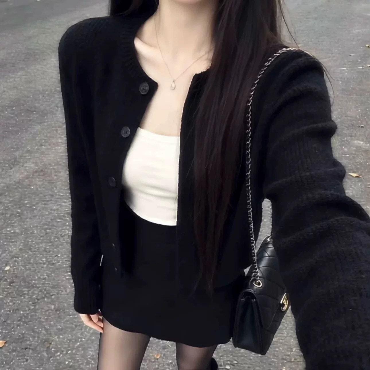 极简高级感针织开衫宽松百搭毛衣