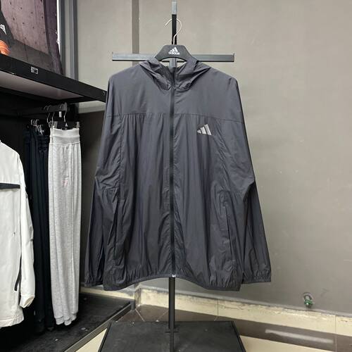 Adidas阿迪达斯外套男子春季新款运动上衣休闲速干连帽夹克KC6009