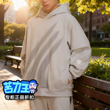 阿迪达斯正品套头衫男子2025新款时尚运动休闲宽松连帽卫衣KA2459