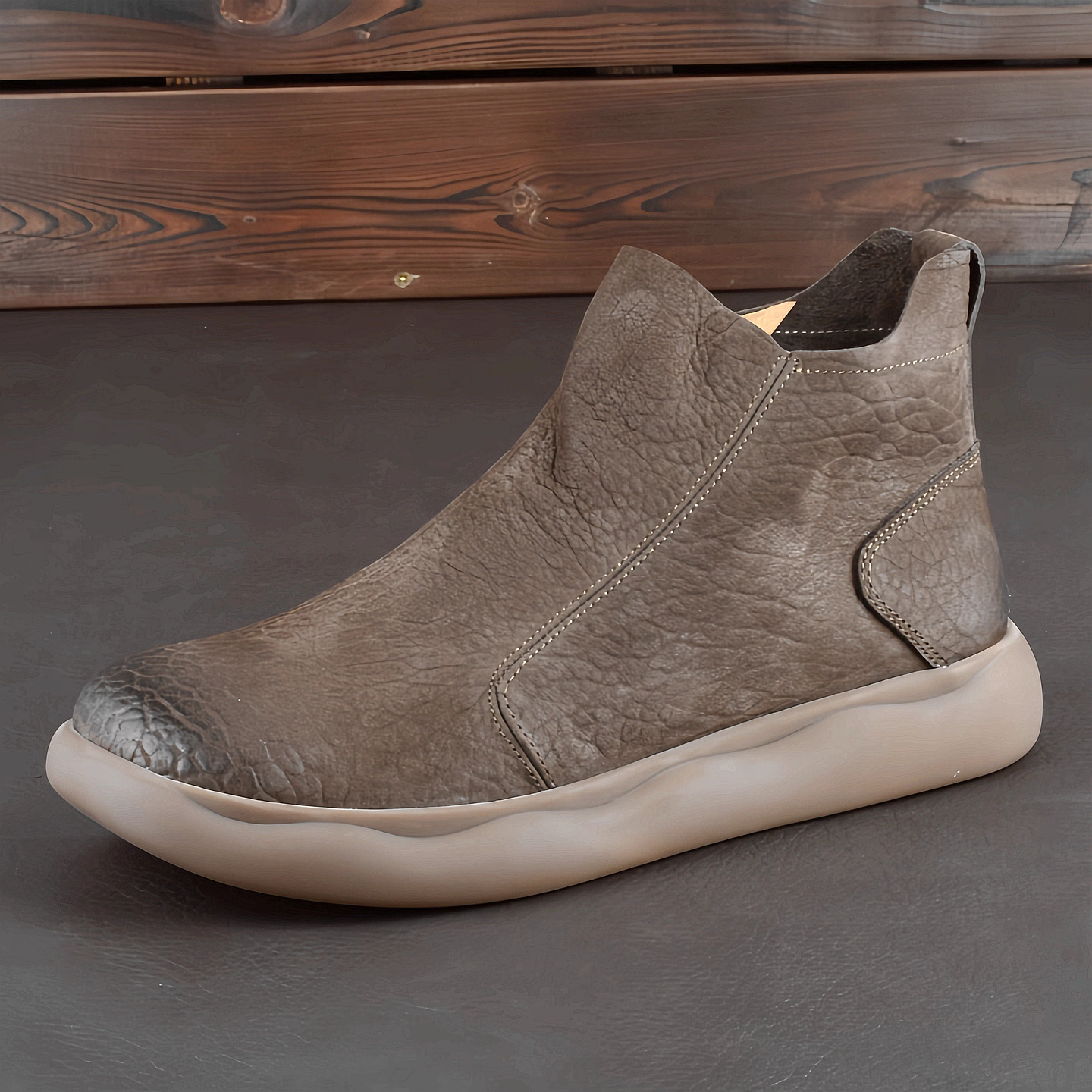 真皮马丁靴男2026冬季拉链中帮厚底时尚切尔西靴头层牛皮防滑皮靴