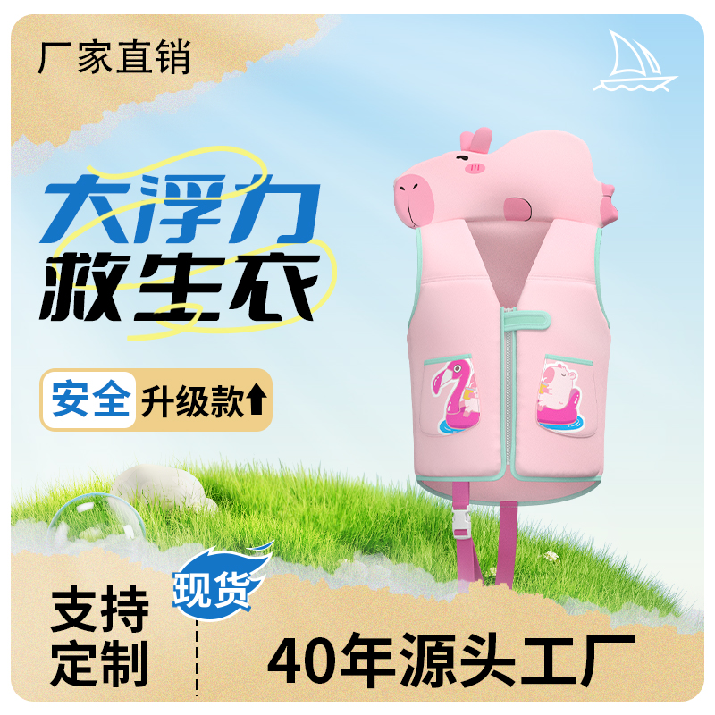 动物头枕儿童游泳圈免充气大浮力