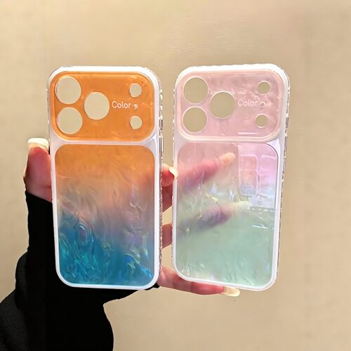 韩系ins小众多巴胺渐变贝壳纹英文适用iPhone17promax手机壳苹果15pro新款14大视窗13女款16简约17防摔保护套