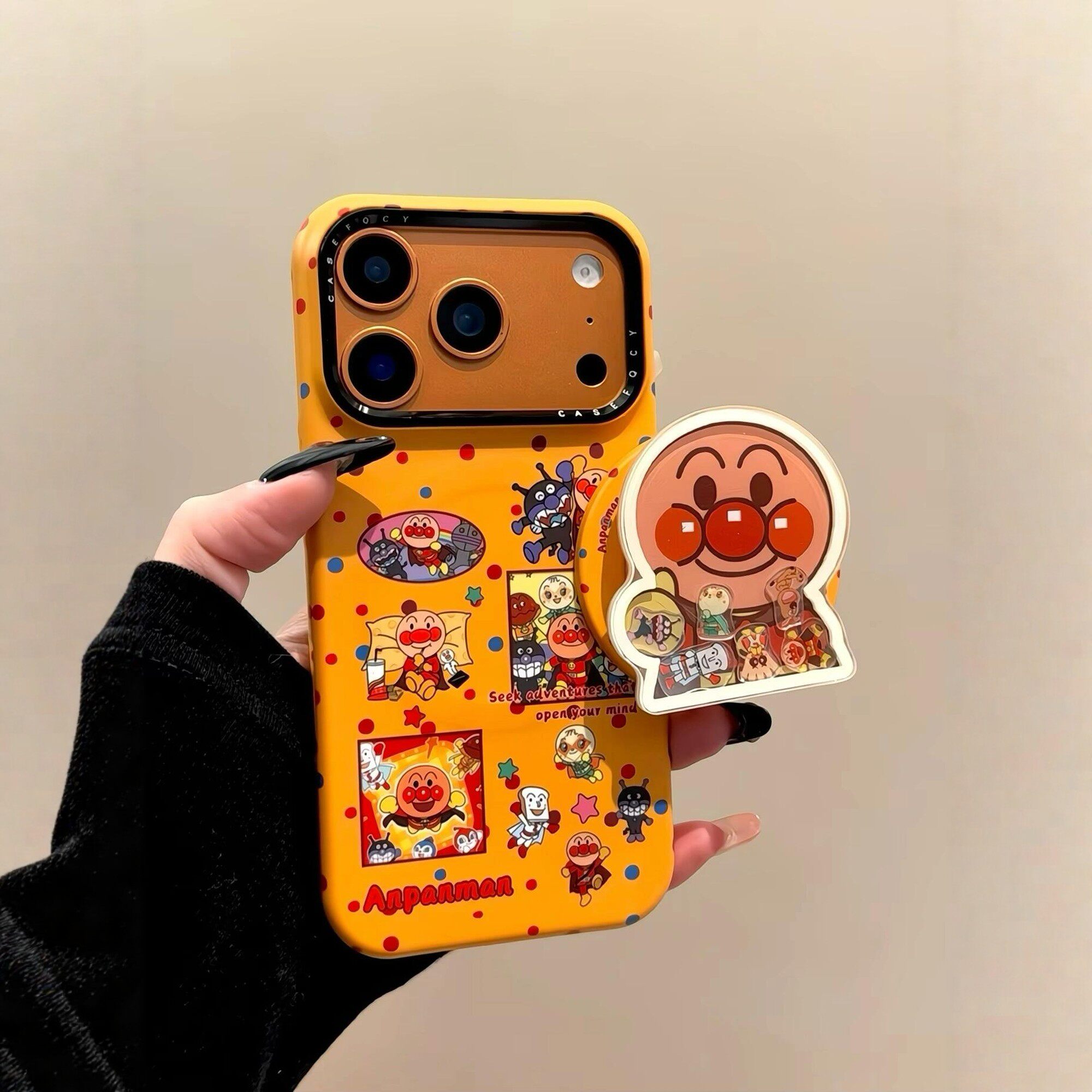 韩系ins彩色波点面包超人摇摇乐磁吸支架适用iPhone17pr