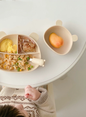 【品牌福利】ROCOU罗可宝宝辅食专用碗勺出口韩国食品级硅胶防摔