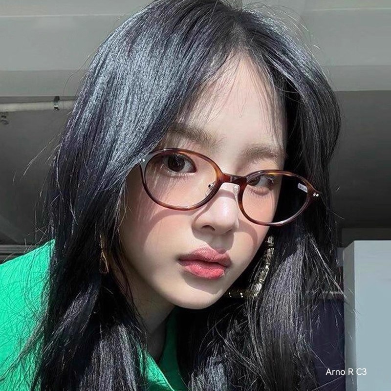 高颜值文艺复古素颜椭圆框眼镜