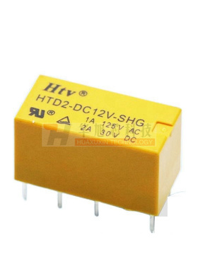 4078小型继电器 HTD2-DC5V 12V 24V-SHG 2A 8脚 二组转换 可替19F