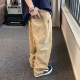 子男款 日系卡其色工装 美式 春秋hiphop裤 复古直筒裤 休闲长裤 裤 男生