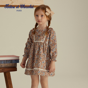 tartineetchocolat法国巧克力童装 24秋冬女童灯芯绒连衣裙