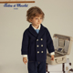 tartineetchocolat法国巧克力童装 冬男童双排扣绵羊毛大衣