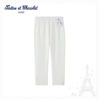 tartineetchocolat法国巧克力童装26春夏新款女童蕾丝直筒打底裤