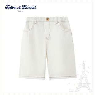 tartineetchocolat法国巧克力童装26春夏新款男童牛仔7分裤短裤