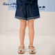 tartineetchocolat法国巧克力童装 女童荷叶边绣花短裤 25夏季 新品