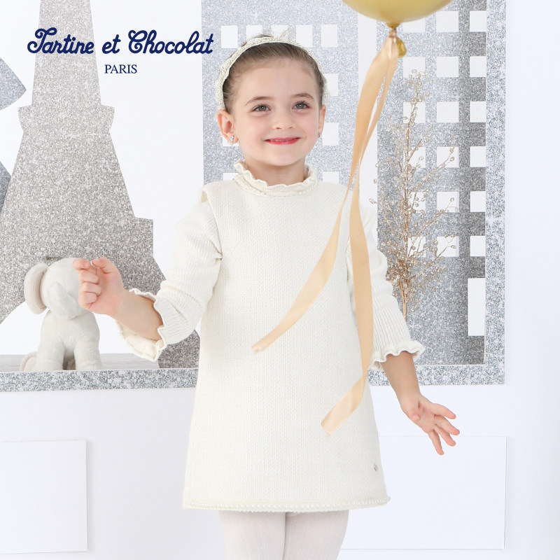 tartineetchocolat法国巧克力童装春秋女童法式小香风背心裙,童装/婴儿装/亲子装,连衣裙,淘宝优惠券,粉丝福利购,淘宝优惠卷