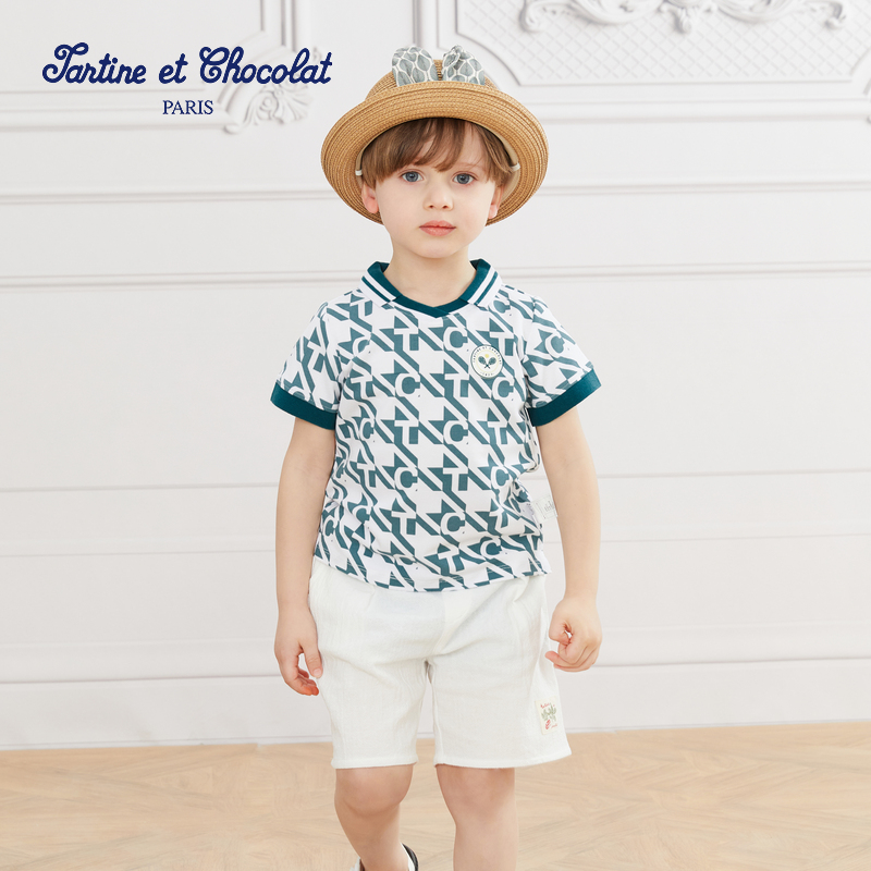 法国短袖polo衫童装运动