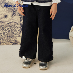 女童牛仔阔腿裤 新款 25秋季 tartineetchocolat法国巧克力童装