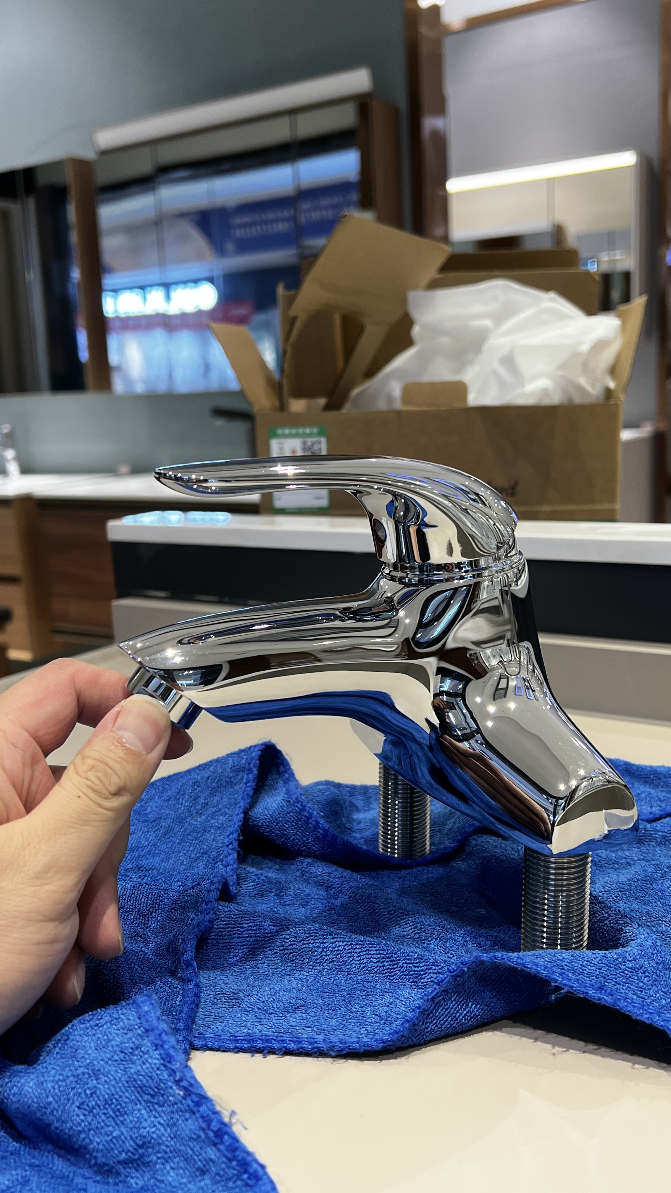 美标卫浴台盆龙头双孔单柄洗脸盆洗手盆镀铬冷热水龙头FFAS1502