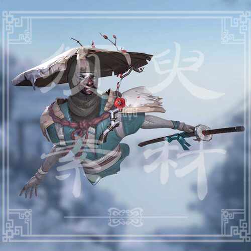 夜溟彼岸花霜雪归人cos后期素材