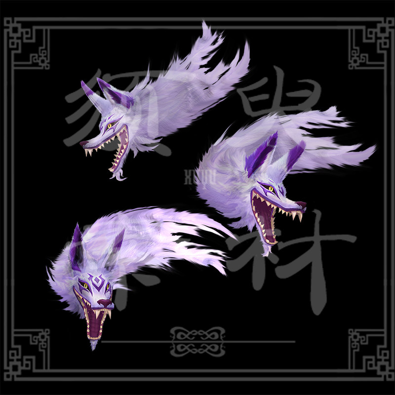 lol英雄联盟千珏灵魂莲华狼魂道具cosplay后期免抠合成png素材