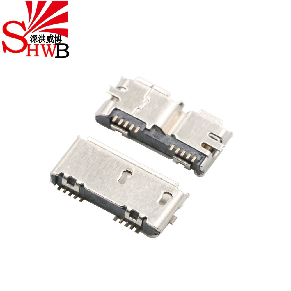 micro usb母座正负极,microusb母座正负极 micro 3.0母座 usb 3.0连接器全贴片无定位移动硬盘接口充电插座