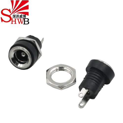 DC-022B立式直插座接口母座5.5*2.1mm直流电源插座2.0mm电源座
