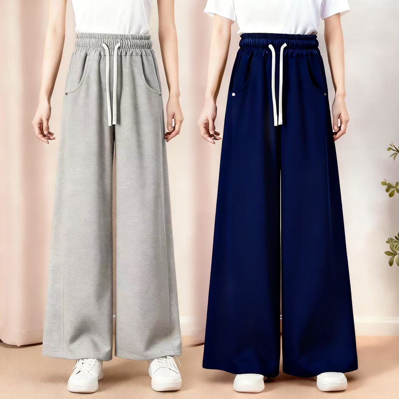 女童阔腿裤春秋裤子直筒裤宽松