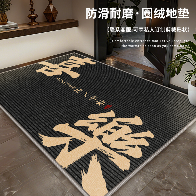 入户门地垫高级感2025新款进门门口高端防滑耐脏入门地毯蹭脚垫子
